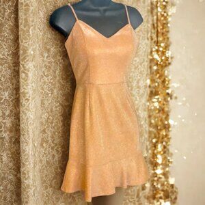 NWT Midnight Doll Gold Shimmer Dress